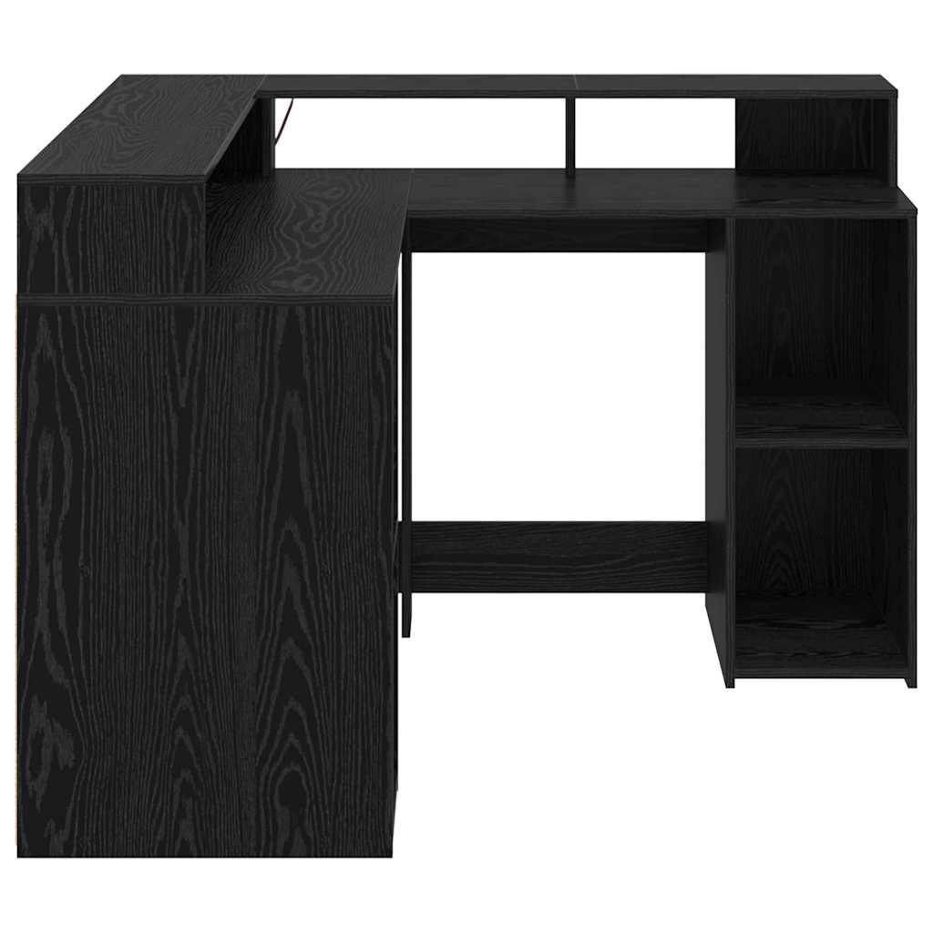 Stol s policom Crni hrast 130 x 130 x 91 cm Konstruirano drvo