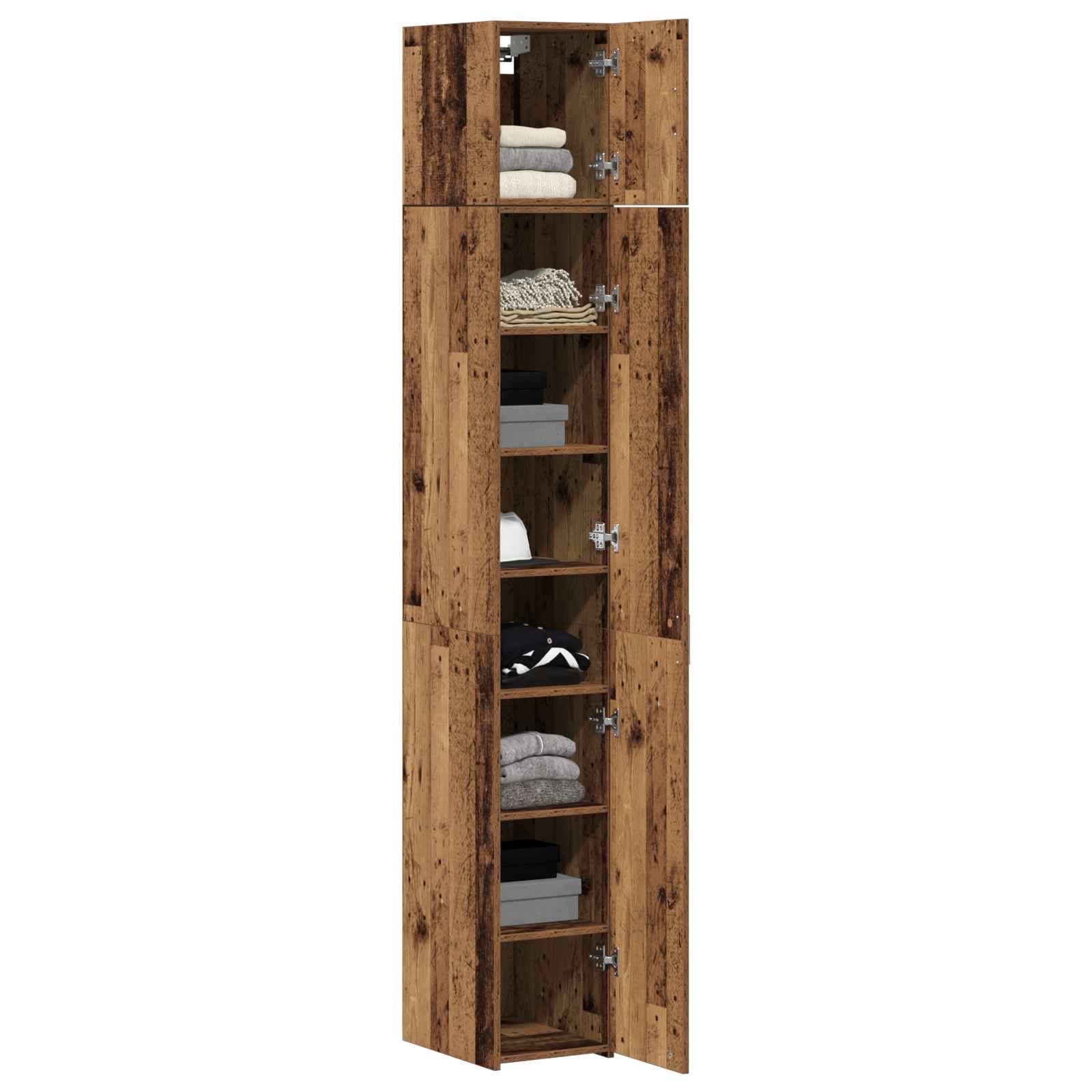 Ormarić za pohranu 3 pcs Staro drvo 30 x 42,5 x 225 cm