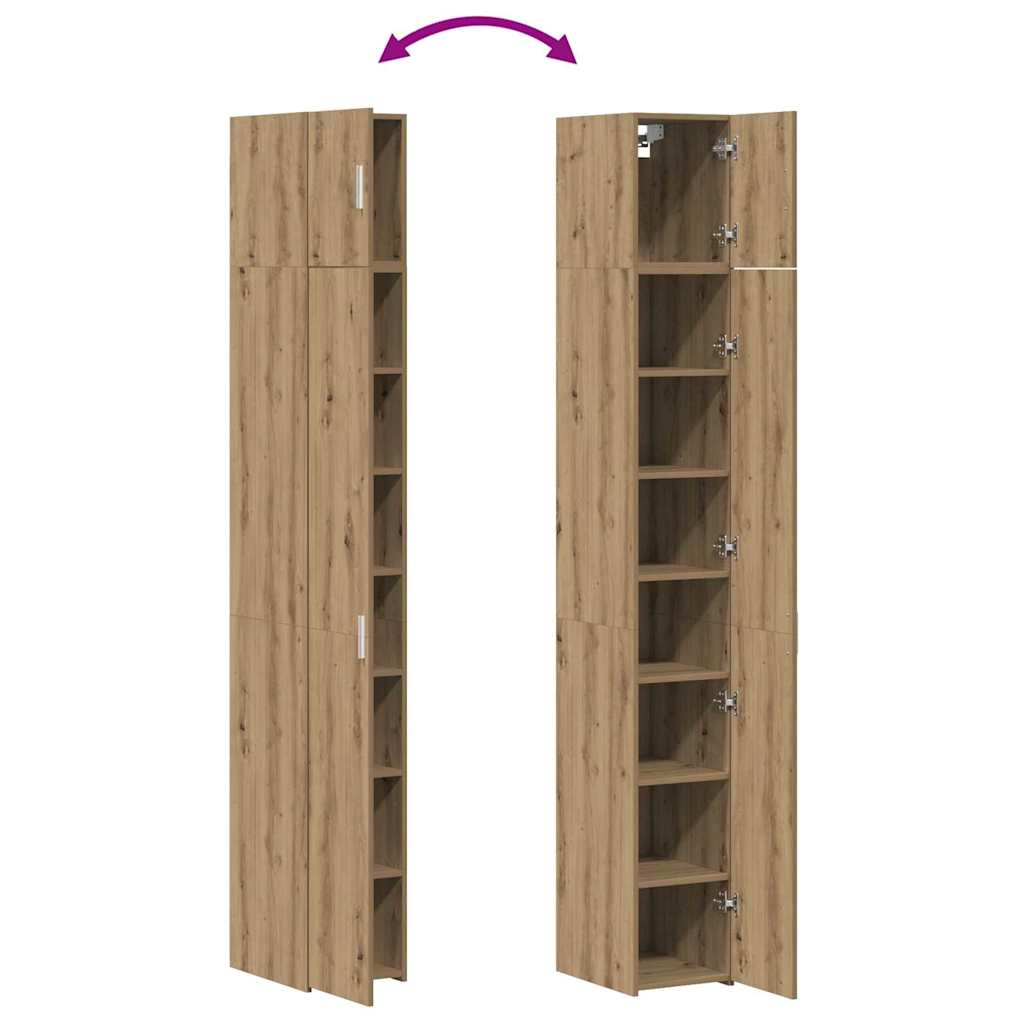 Ormarić za pohranu 3 pcs Umjetnički hrast 30 x 42,5 x 225 cm