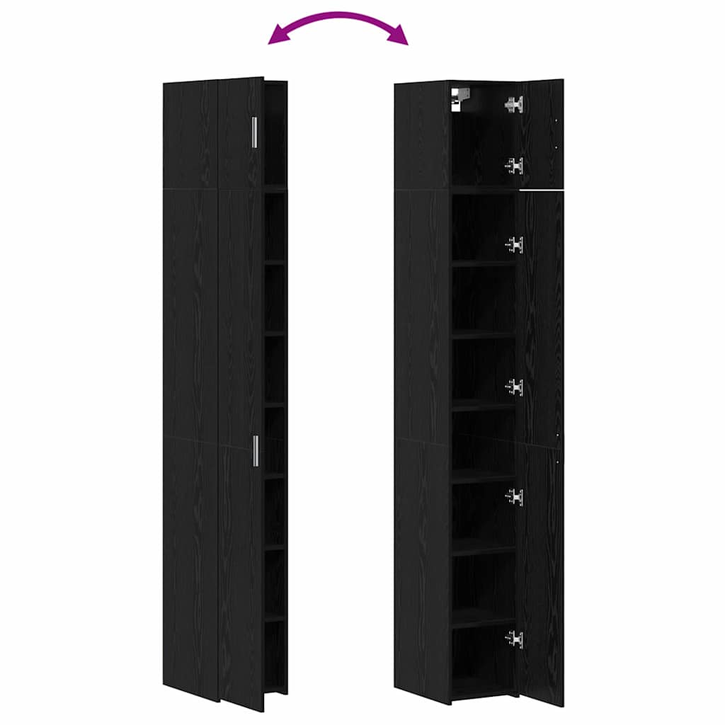Ormarić za pohranu 3 pcs Crni hrast 30 x 42,5 x 225 cm