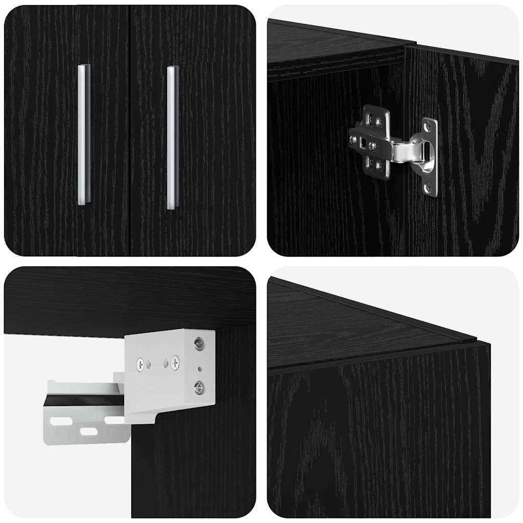 Ormarić za pohranu 3 pcs Crni hrast