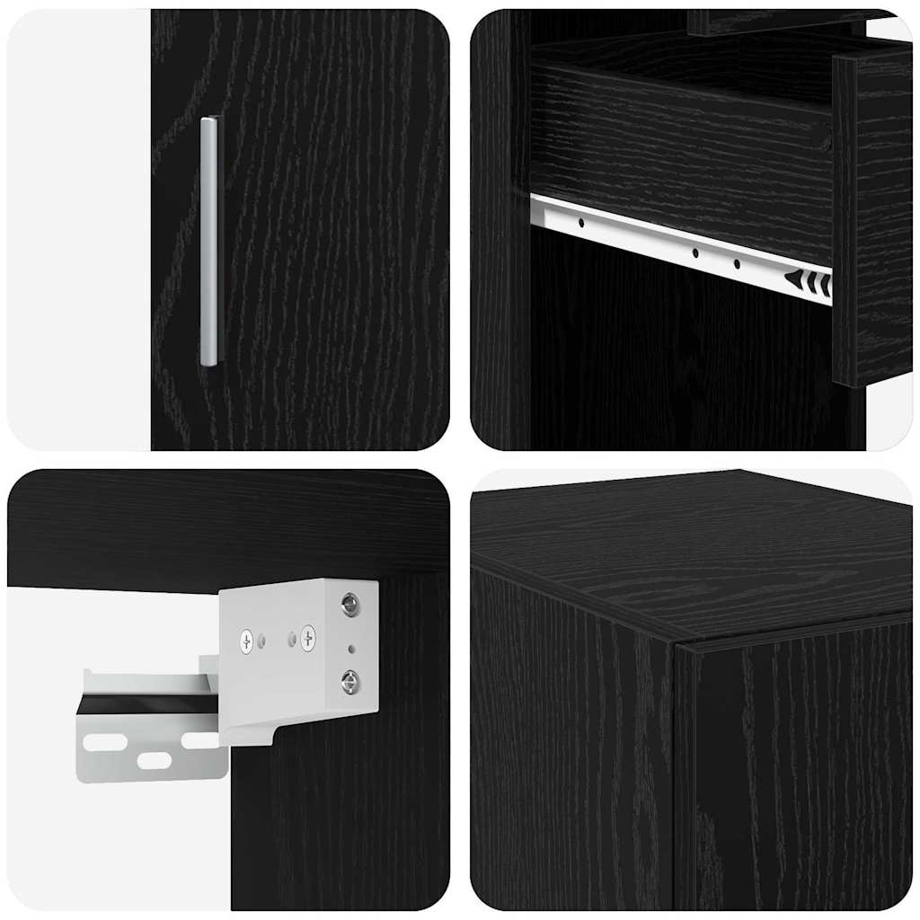 Ormarić za pohranu 2 pcs Crni hrast 30 x 42,5 x 225 cm