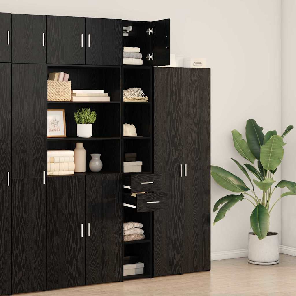 Ormarić za pohranu 2 pcs Crni hrast 30 x 42,5 x 225 cm