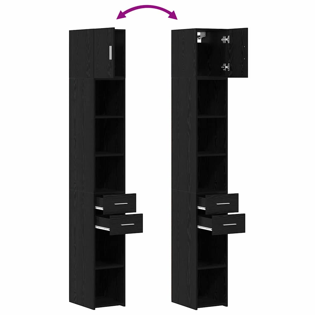 Ormarić za pohranu 2 pcs Crni hrast 30 x 42,5 x 225 cm