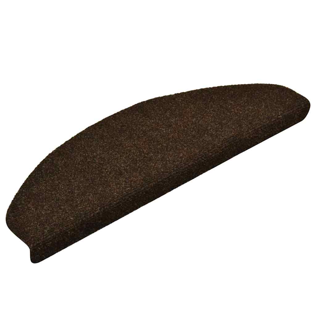 Prostirke za stepenice, samoljepljive, 20 kom., 65x21x4 cm, smeđe, poluokrugle, velike