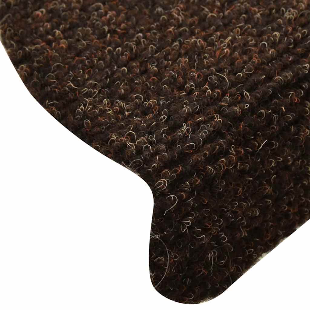Prostirke za stepenice, samoljepljive, 20 kom., 65x21x4 cm, smeđe, poluokrugle, velike