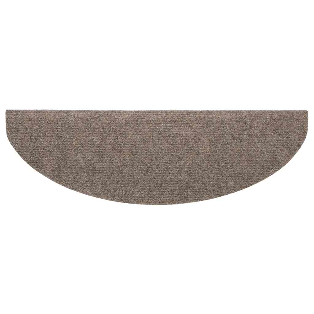 Prostirke za stepenice, samoljepljive, 20 kom., 65x21x4 cm, bež, poluokrugle, velike