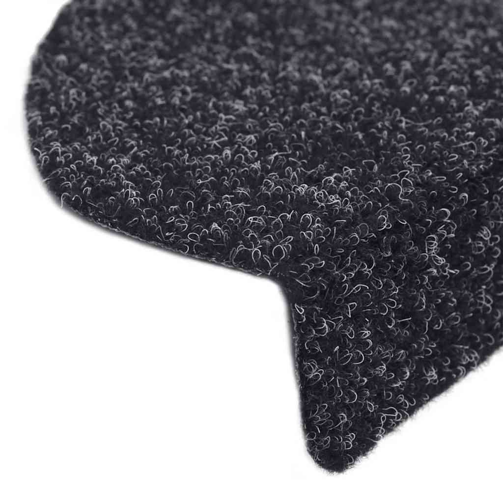 Prostirke za stepenice, samoljepljive, 30 kom, 65x21x4 cm, crne, poluokrugle, velike