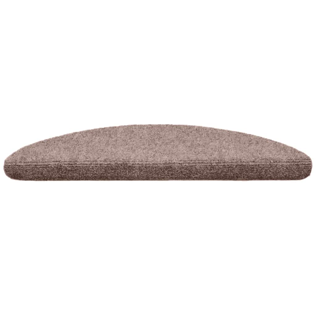 Prostirke za stepenice, samoljepljive, 20 kom. 56x17x3 cm, svijetlosmeđe, poluokrugle