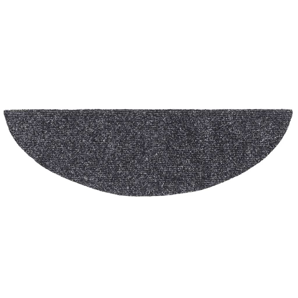 Prostirke za stepenice, samoljepljive, 20 kom. 56x17x3 cm, tamno sive, poluokrugle
