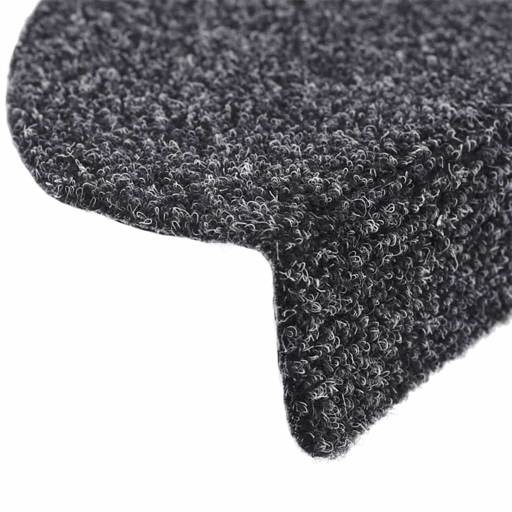 Prostirke za stepenice, samoljepljive, 20 kom. 56x17x3 cm, tamno sive, poluokrugle
