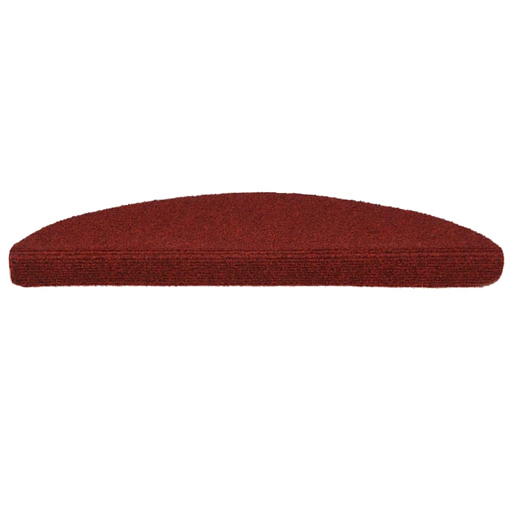 Prostirke za stepenice, samoljepljive, 20 kom, 56x17x3 cm, bordo crvene, poluokrugle
