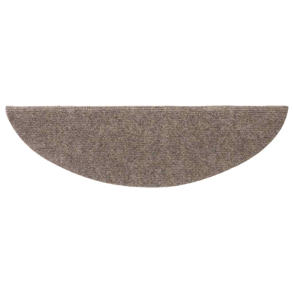 Prostirke za stepenice, samoljepljive, 20 kom. 56x17x3 cm, bež, poluokrugle