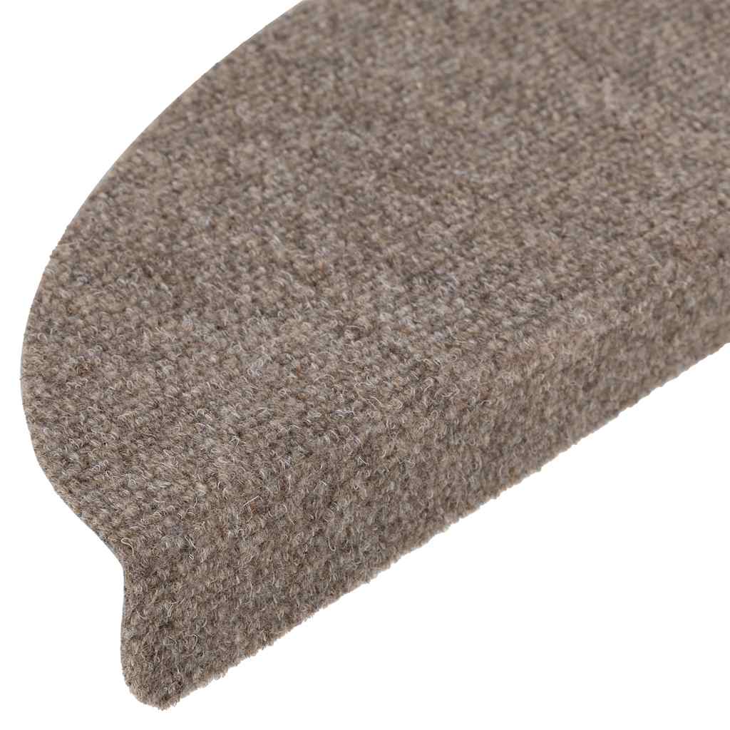 Prostirke za stepenice, samoljepljive, 20 kom. 56x17x3 cm, bež, poluokrugle