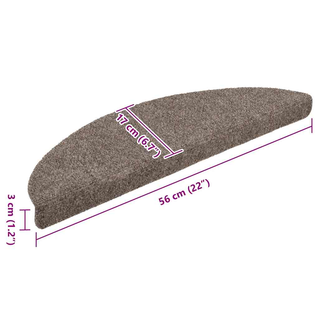 Prostirke za stepenice, samoljepljive, 20 kom. 56x17x3 cm, bež, poluokrugle