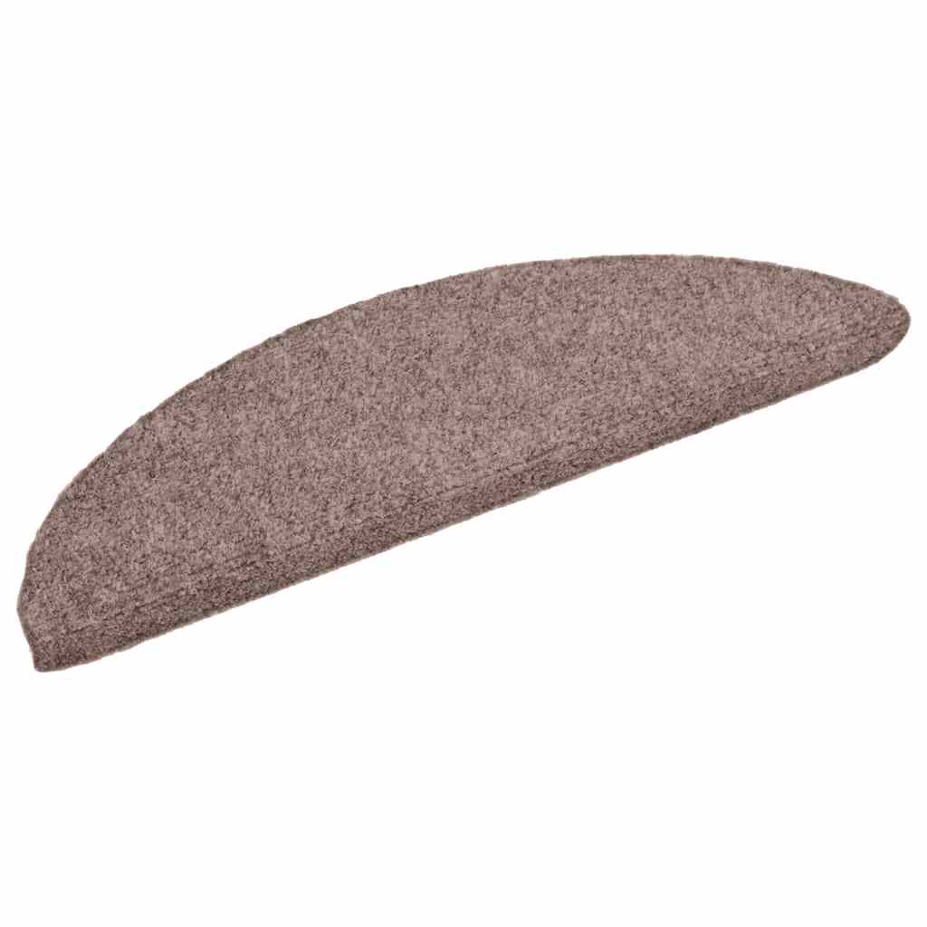 Prostirke za stepenice, samoljepljive, 30 kom 56x17x3 cm, svijetlosmeđe, poluokrugle