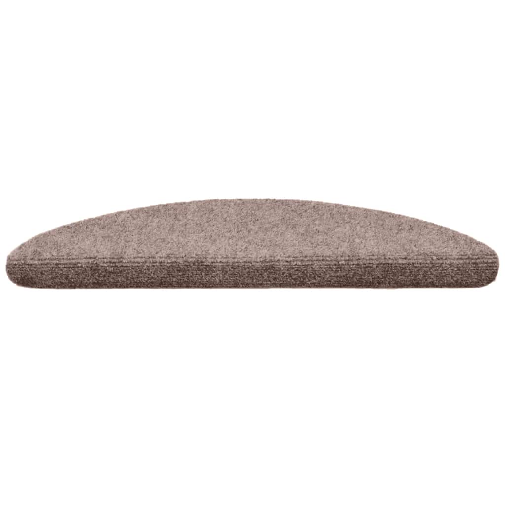 Prostirke za stepenice, samoljepljive, 30 kom 56x17x3 cm, svijetlosmeđe, poluokrugle