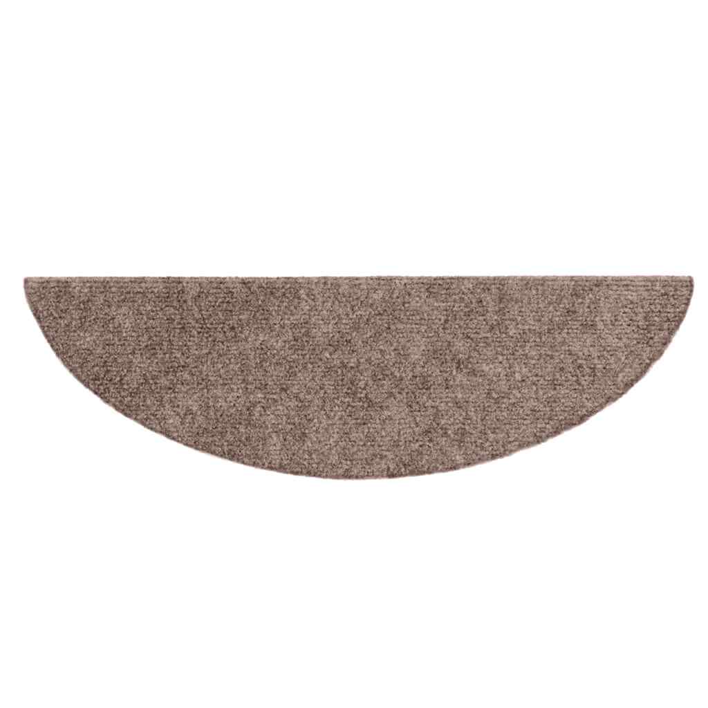 Prostirke za stepenice, samoljepljive, 30 kom 56x17x3 cm, svijetlosmeđe, poluokrugle