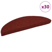 Prostirke za stepenice, samoljepljive, 30 kom, 56x17x3 cm, bordo crvene, poluokrugle
