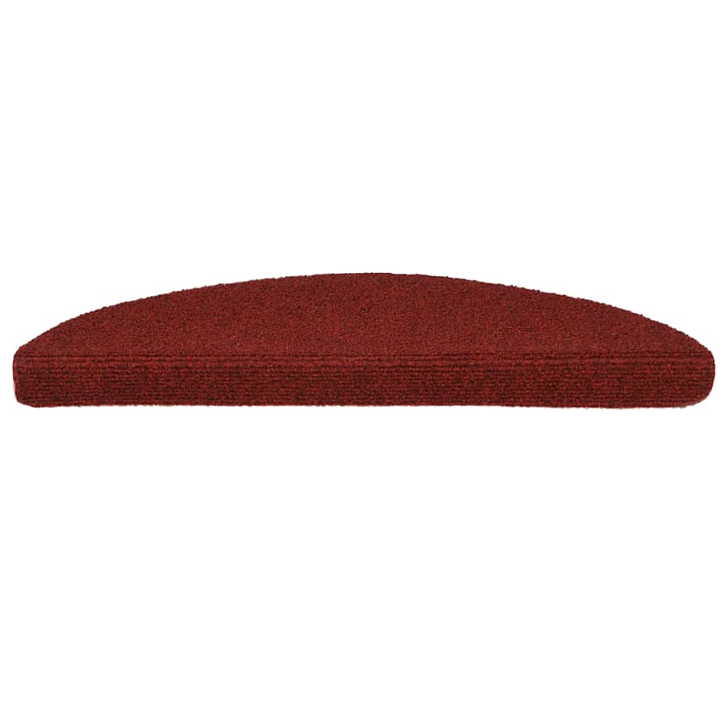 Prostirke za stepenice, samoljepljive, 30 kom, 56x17x3 cm, bordo crvene, poluokrugle