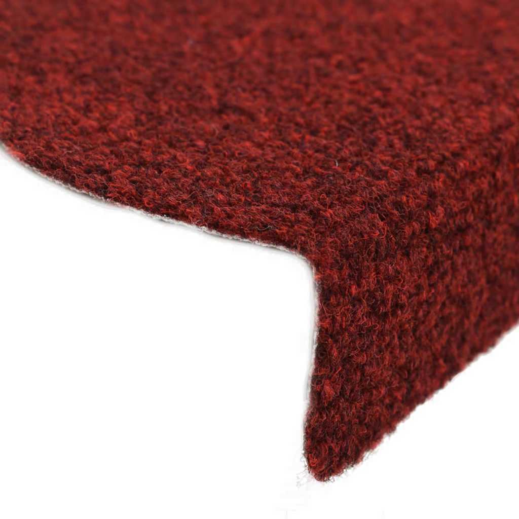 Prostirke za stepenice, samoljepljive, 30 kom, 56x17x3 cm, bordo crvene, poluokrugle