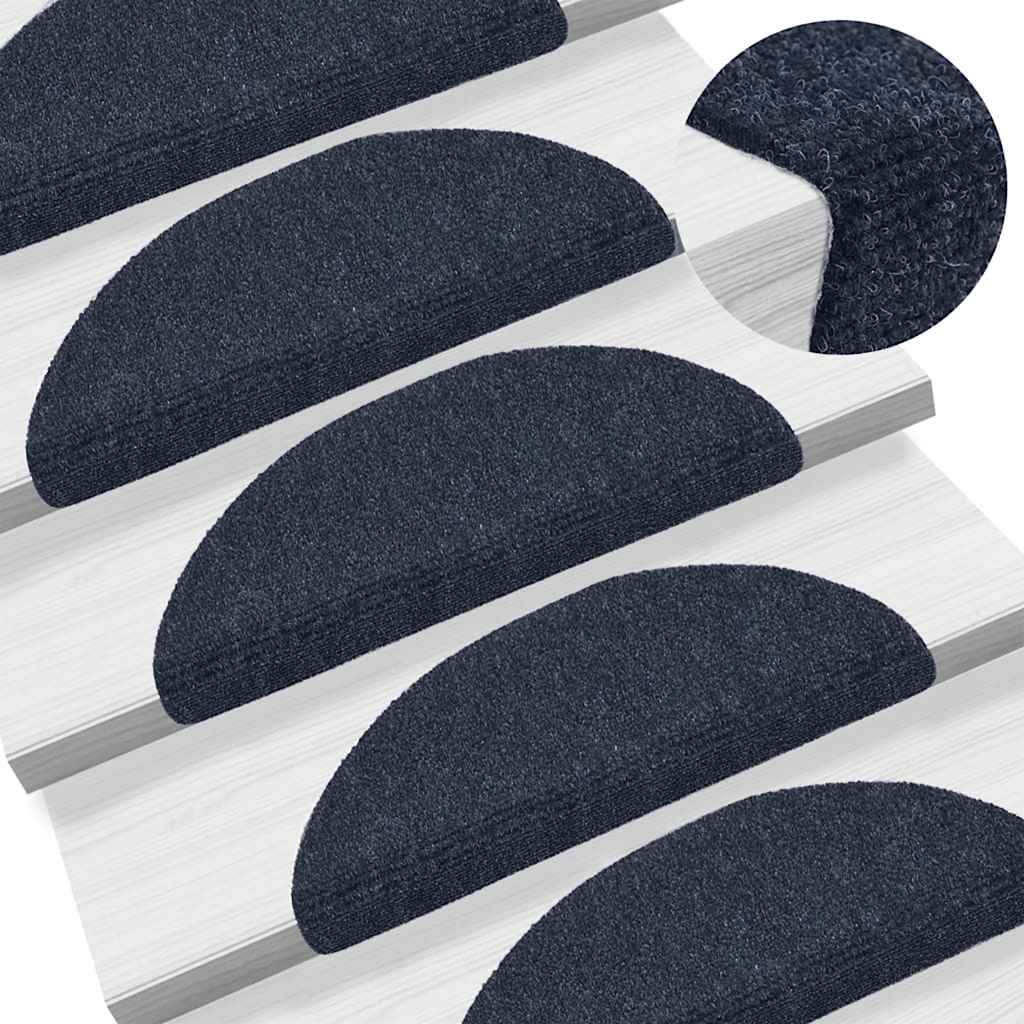 Prostirke za stepenice samoljepljive 30 kom 56x17x3 cm plave poluokrugle