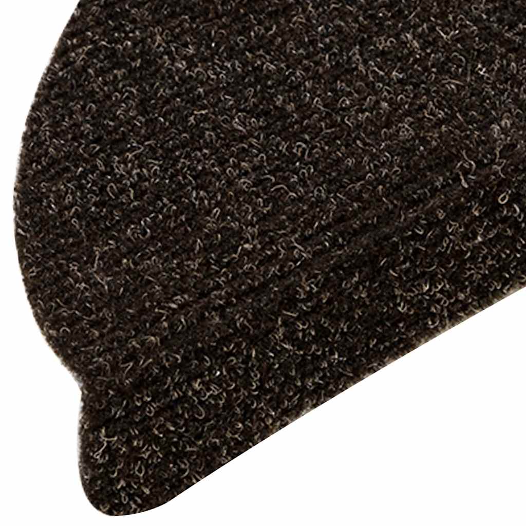 Prostirke za stepenice, samoljepljive, 30 kom, 56x17x3 cm, tamnosmeđe, poluokrugle