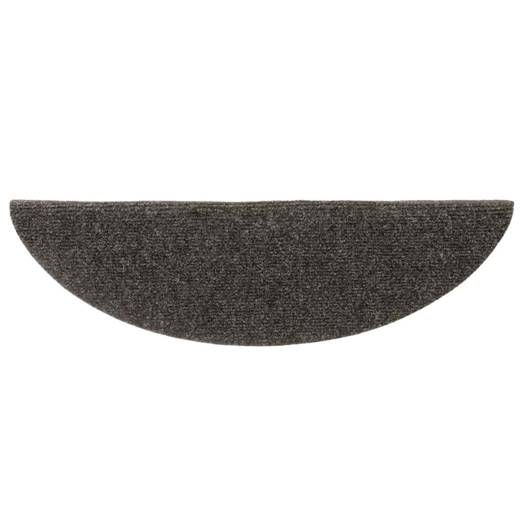 Prostirke za stepenice, samoljepljive, 30 kom 56x17x3 cm, antracit, poluokrugle