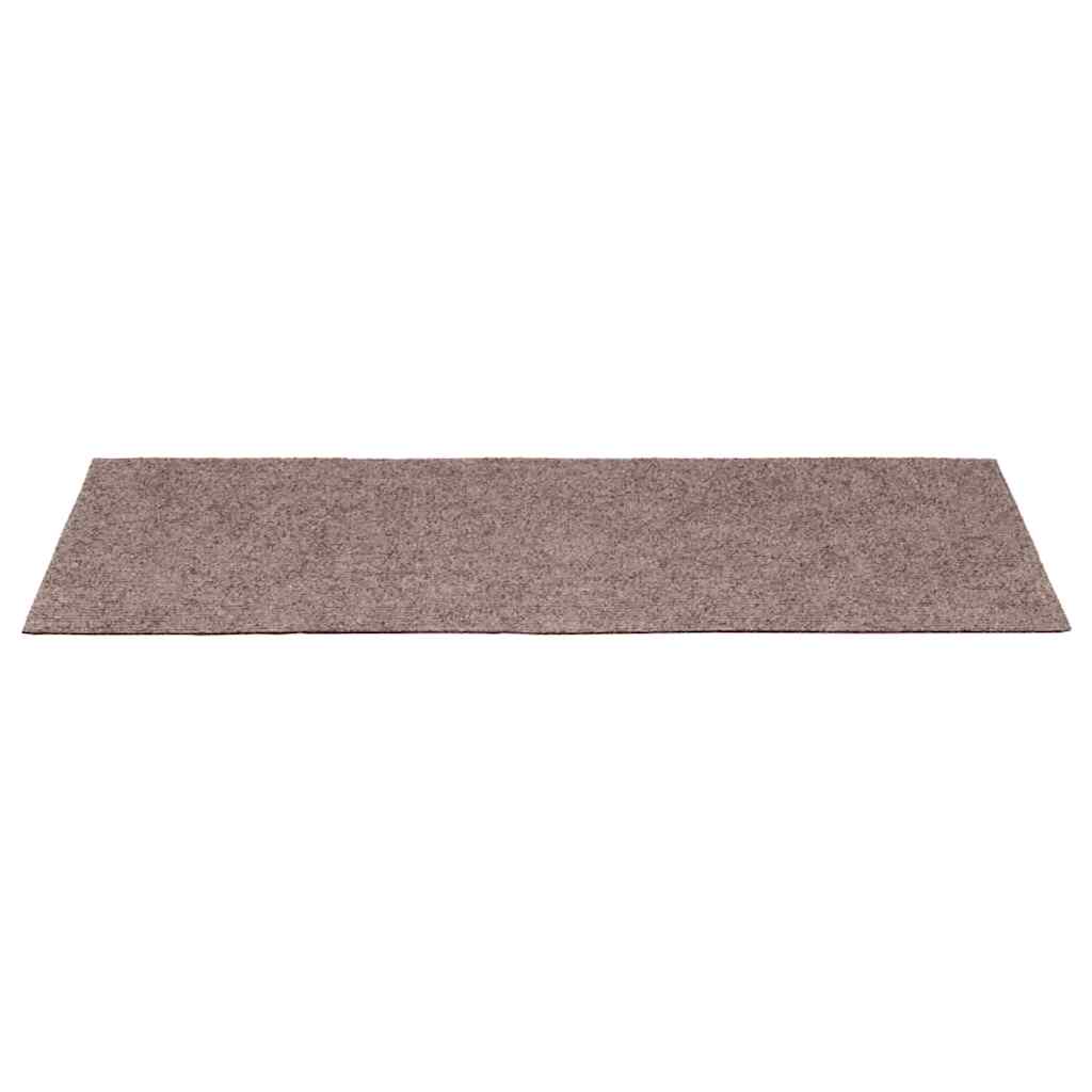 Prostirke za stepenice samoljepljive 30 kom 65x21x4 cm svijetlosmeđa pravokutni rub