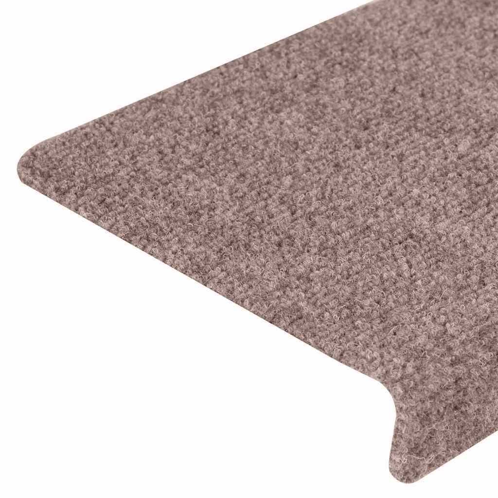 Prostirke za stepenice samoljepljive 30 kom 65x21x4 cm svijetlosmeđa pravokutni rub