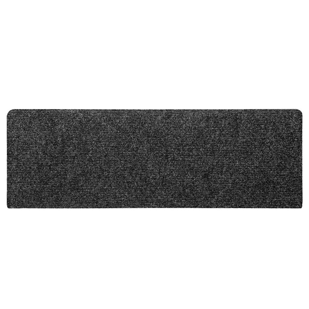 Prostirke za stepenice samoljepljive 30 kom 65x21x4 cm tamnosive pravokutne rubove