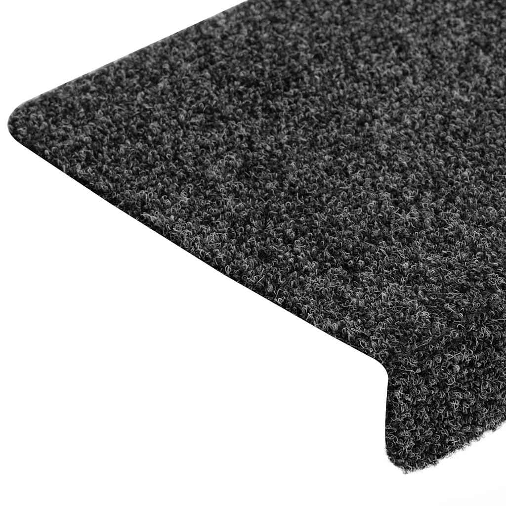 Prostirke za stepenice samoljepljive 30 kom 65x21x4 cm tamnosive pravokutne rubove