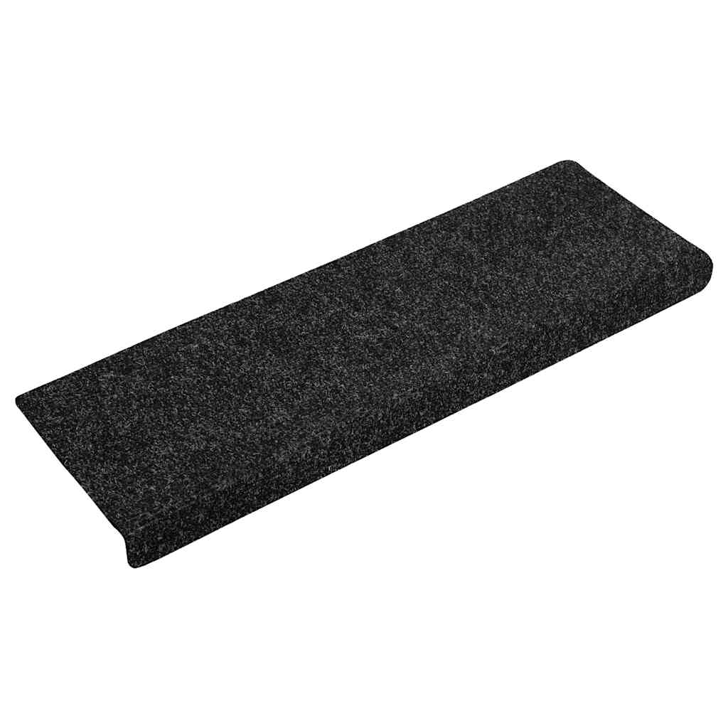 Prostirke za stepenice samoljepljive 30 kom 65x21x4 cm crne pravokutne rubove