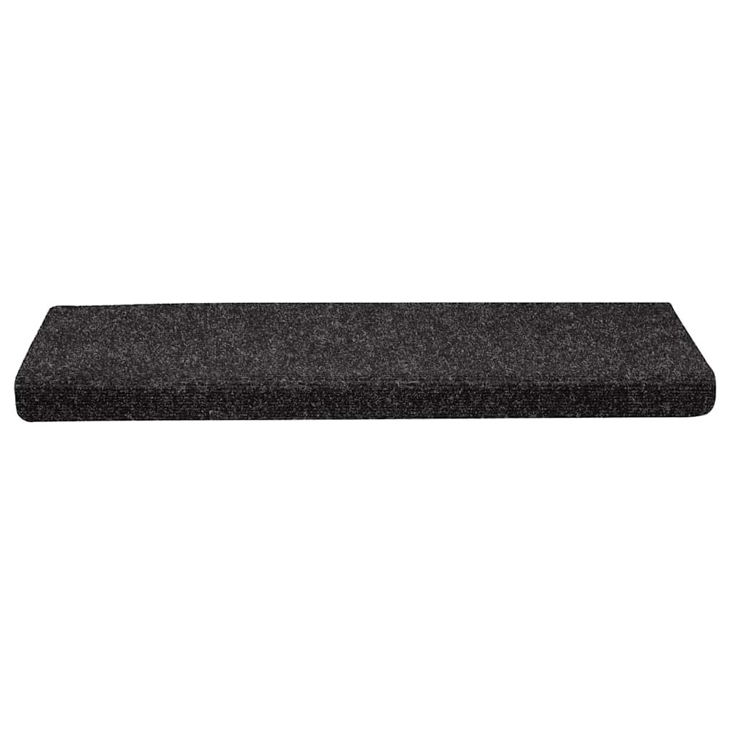 Prostirke za stepenice samoljepljive 30 kom 65x21x4 cm crne pravokutne rubove