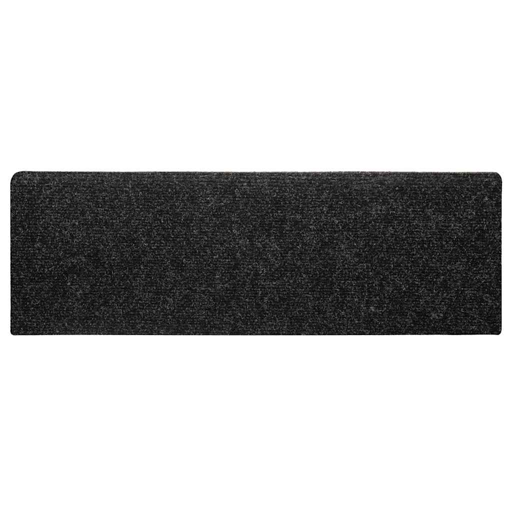 Prostirke za stepenice samoljepljive 30 kom 65x21x4 cm crne pravokutne rubove