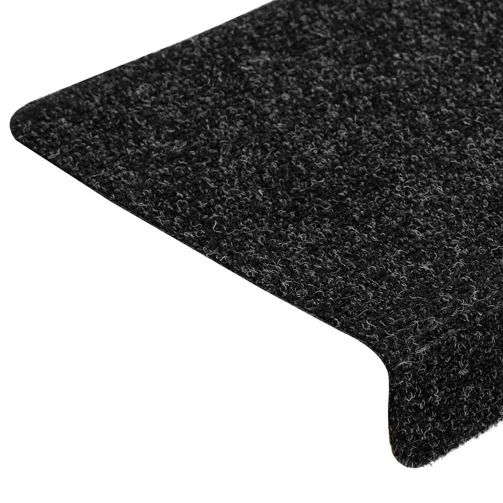 Prostirke za stepenice samoljepljive 30 kom 65x21x4 cm crne pravokutne rubove