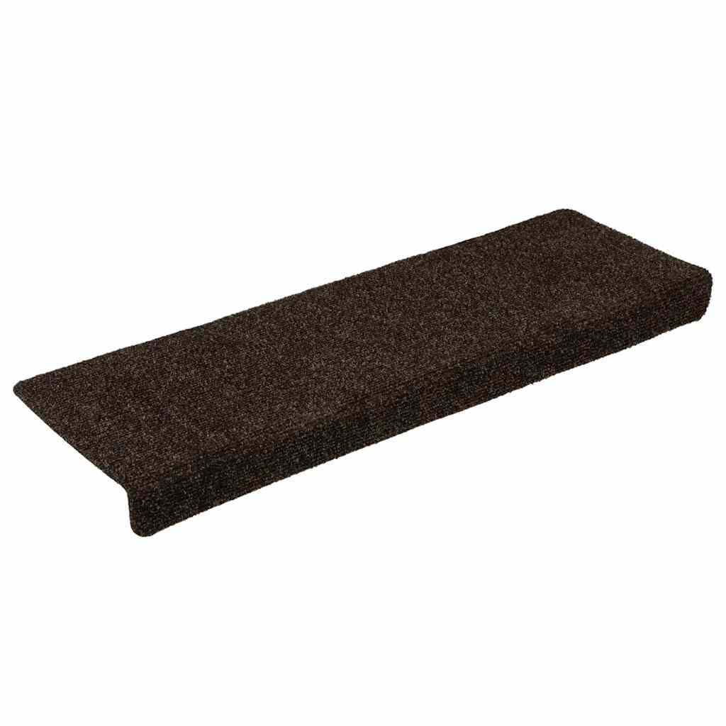 Prostirke za stepenice samoljepljive 30 kom 65x21x4 cm tamnosmeđe pravokutne rubove