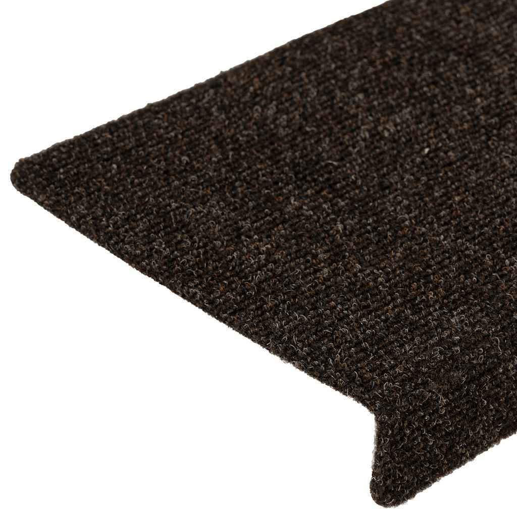 Prostirke za stepenice samoljepljive 30 kom 65x21x4 cm tamnosmeđe pravokutne rubove