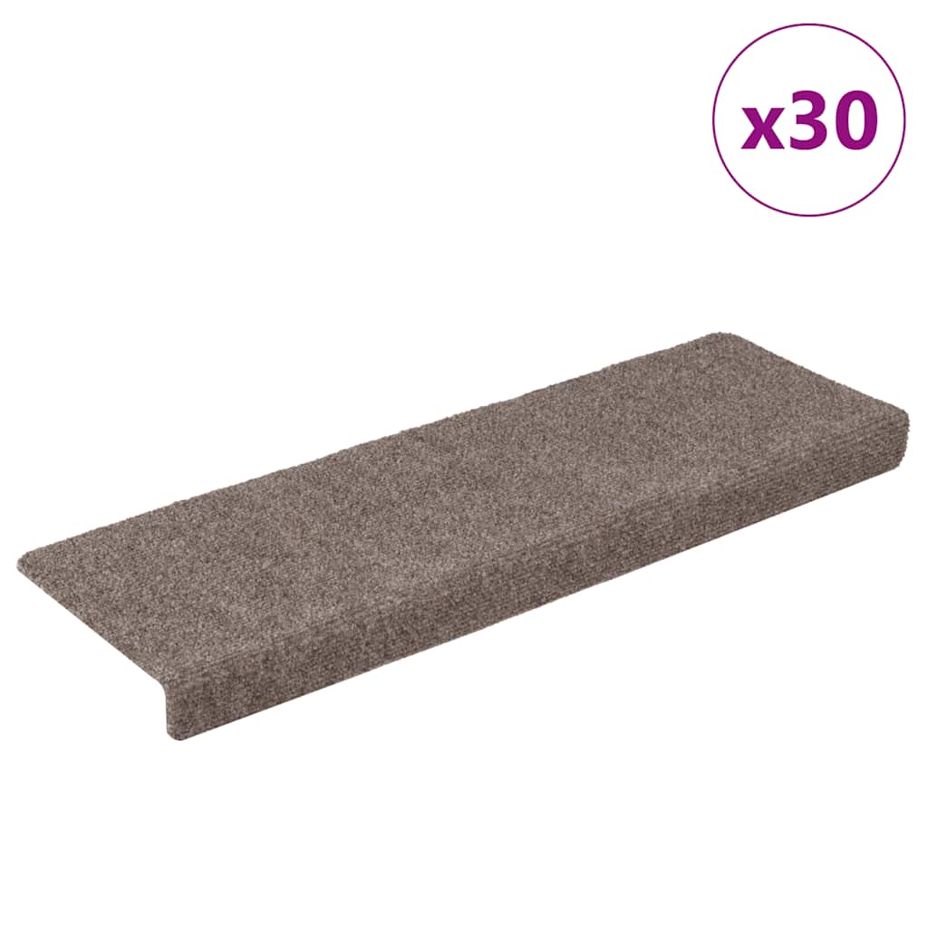 Prostirke za stepenice samoljepljive 30 kom 65x21x4 cm bež pravokutni rub