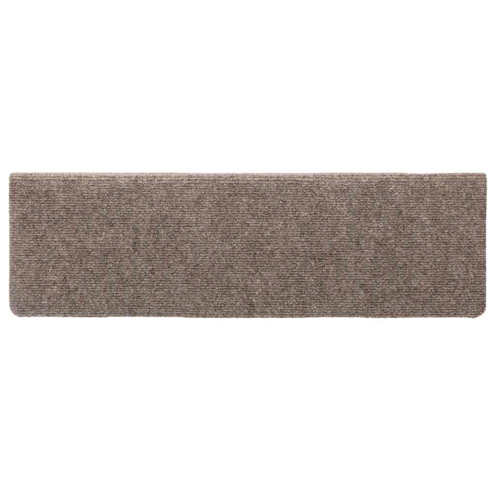 Prostirke za stepenice samoljepljive 30 kom 65x21x4 cm bež pravokutni rub