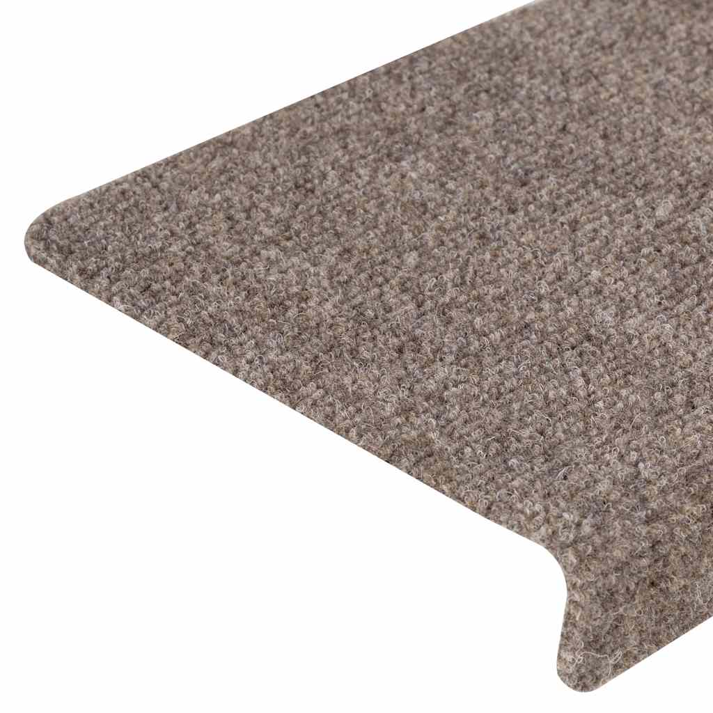 Prostirke za stepenice samoljepljive 30 kom 65x21x4 cm bež pravokutni rub