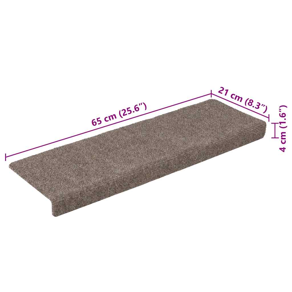 Prostirke za stepenice samoljepljive 30 kom 65x21x4 cm bež pravokutni rub