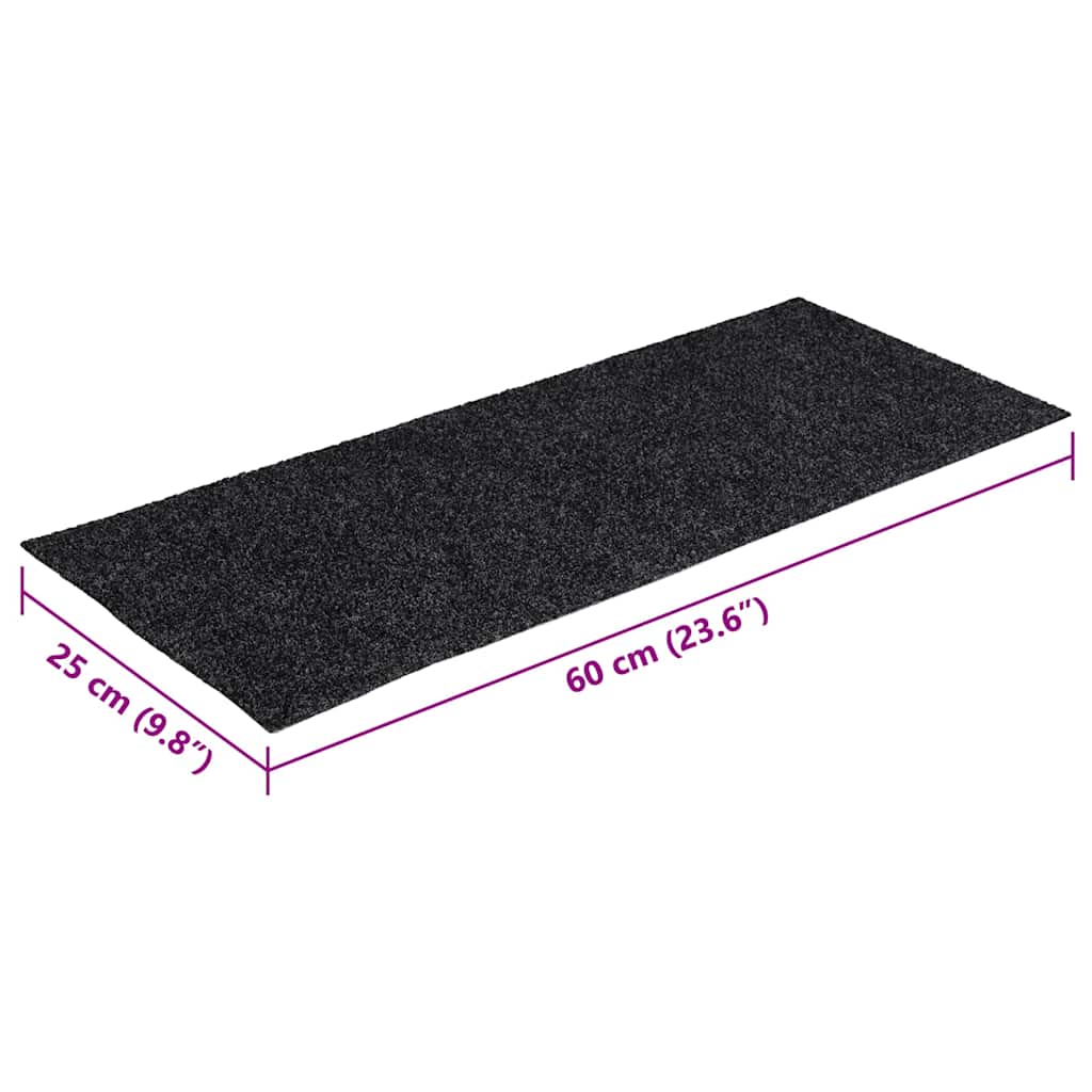 Prostirke za stepenice samoljepljive 30 kom 60x25 cm tamnosive pravokutne
