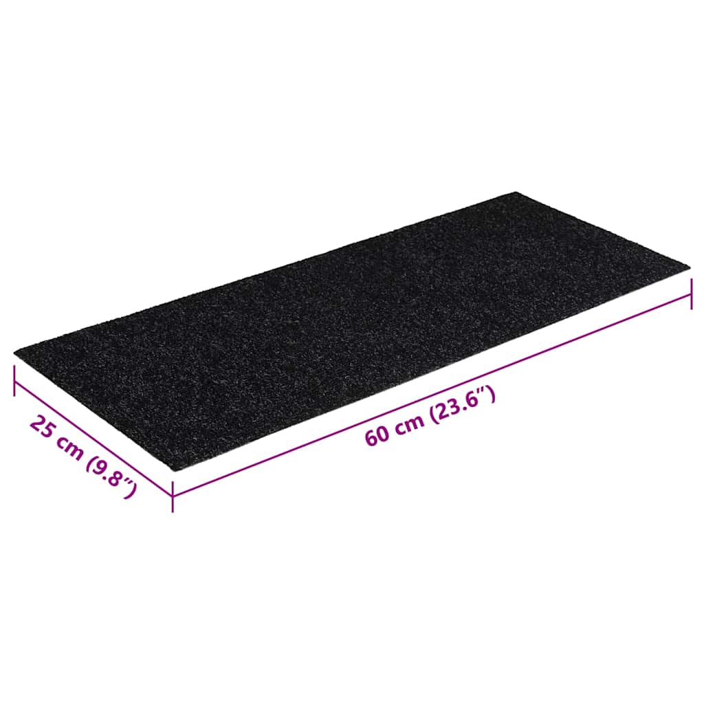 Prostirke za stepenice samoljepljive 30 kom 60x25 cm crne pravokutne
