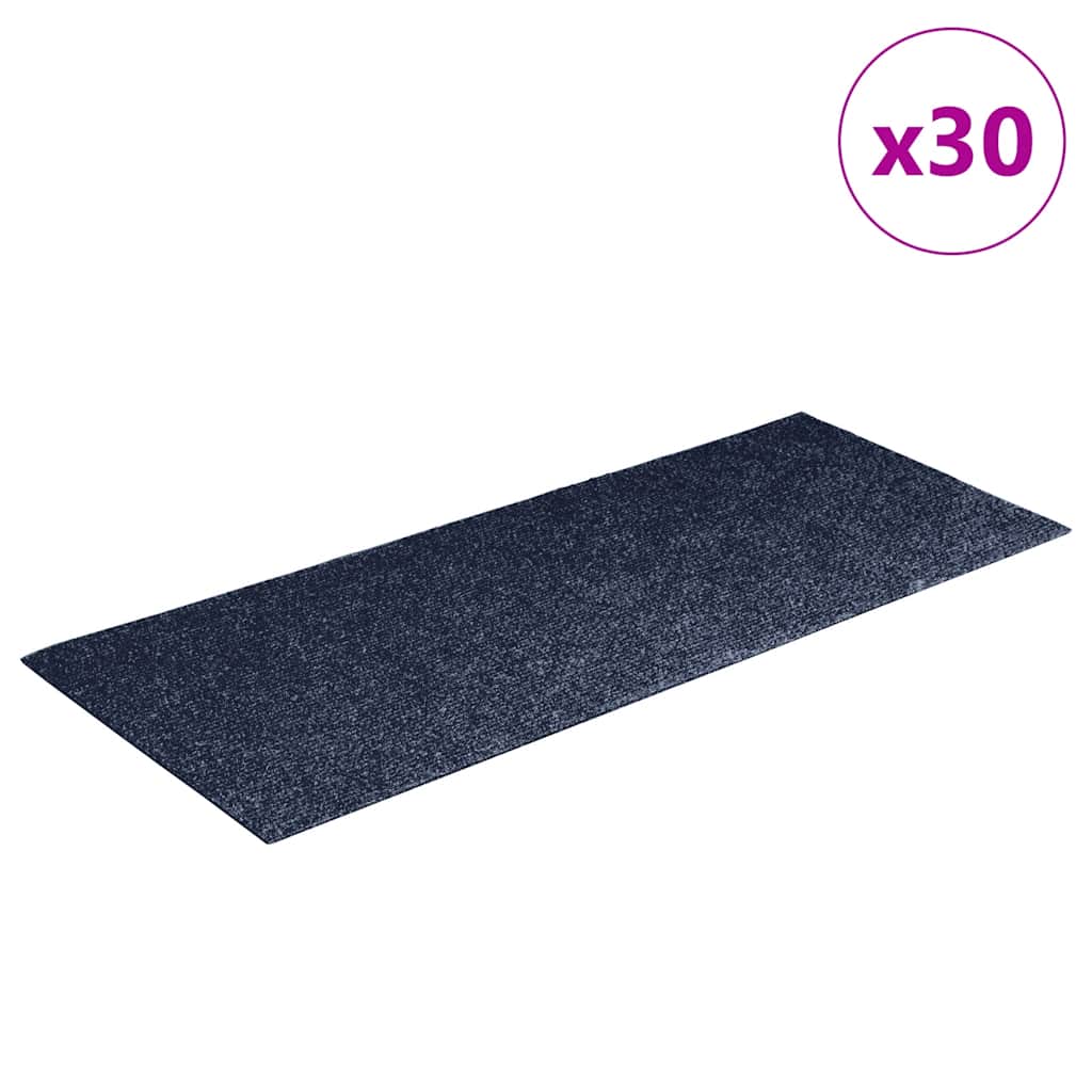 Prostirke za stepenice samoljepljive 30 kom 60x25 cm sivo plave pravokutne