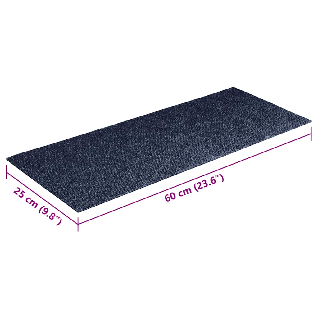 Prostirke za stepenice samoljepljive 30 kom 60x25 cm sivo plave pravokutne