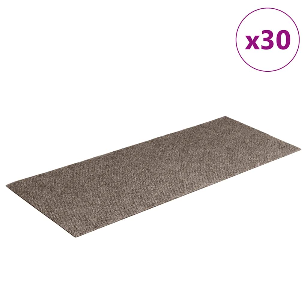 Prostirke za stepenice samoljepljive 30 kom 60x25 cm bež pravokutne