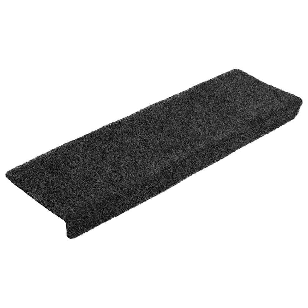 Prostirke za stepenice samoljepljive 20 kom 65x21x4 cm tamnosive pravokutne rubove