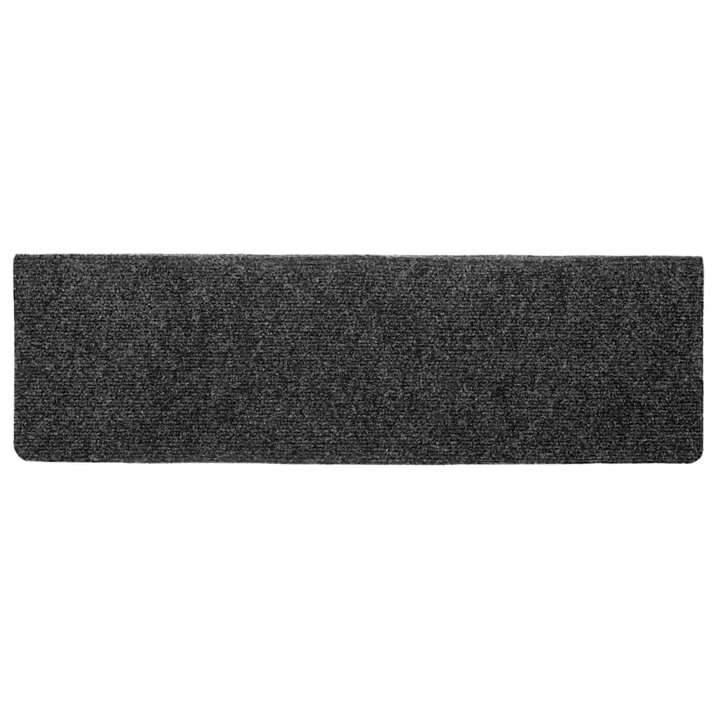 Prostirke za stepenice samoljepljive 20 kom 65x21x4 cm tamnosive pravokutne rubove