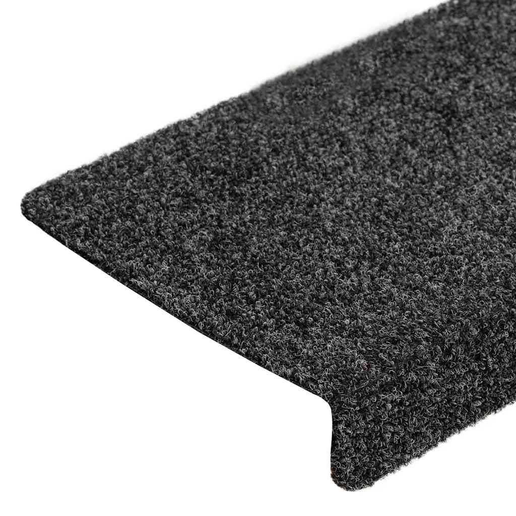 Prostirke za stepenice samoljepljive 20 kom 65x21x4 cm tamnosive pravokutne rubove